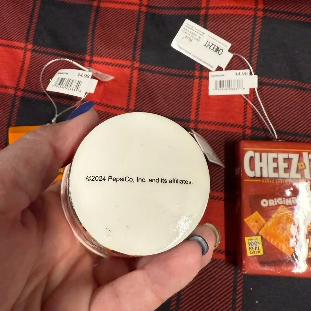 Orange Crunchy Cheeto’s and Cheez Holiday Christmas Ornaments Brand New Set of 3